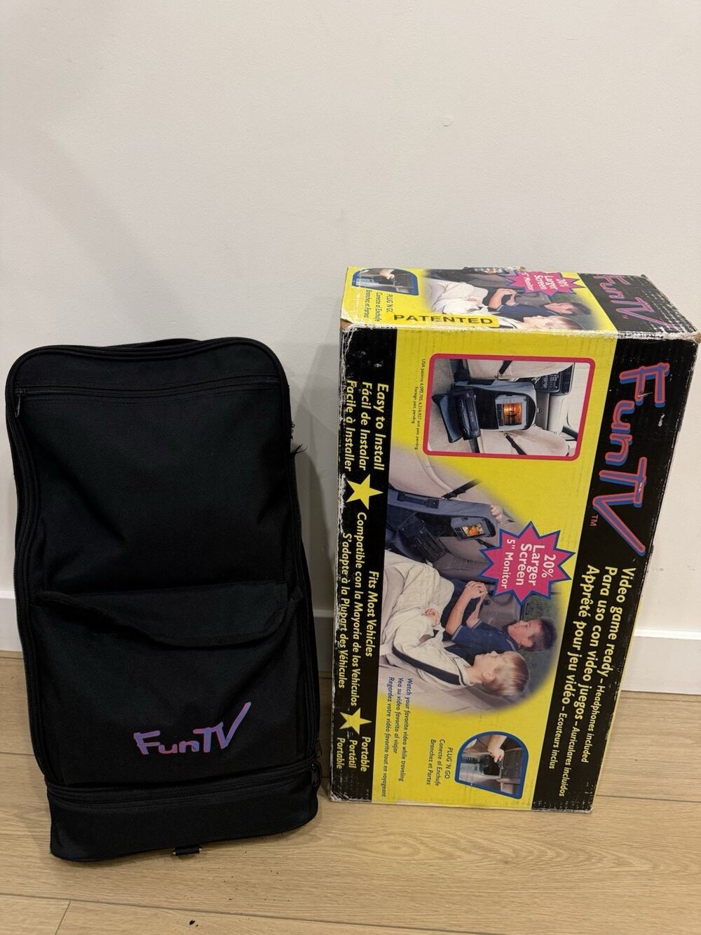 Fun TV Portable VHS Player w/ LCD TV Screen Car Video Player AC/DC Tested